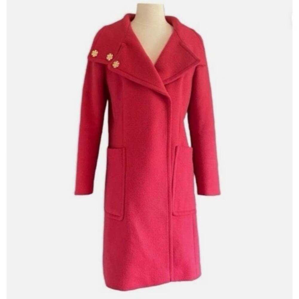 ANN TAYLOR WOOL Pink Modern COAT Size S SMALL
